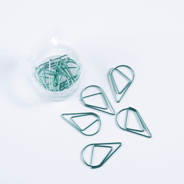 Raindrop clip - Mint color, pack of 12 clips