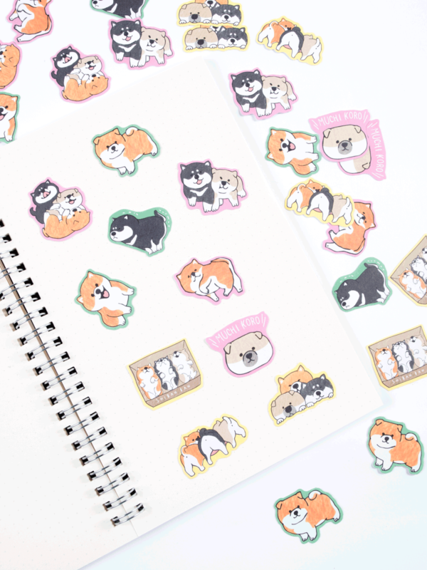 Shibanban brothers sticker pack on notebook