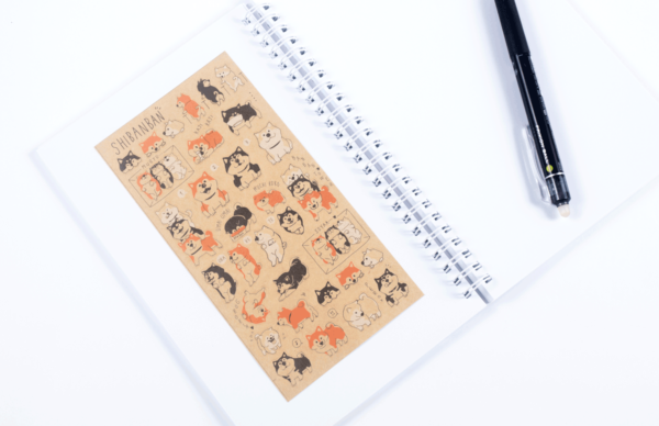 Shibanban stickers in recycled paper with notebook