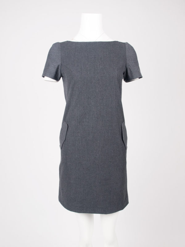 August pocket dress - Charcoal, front view