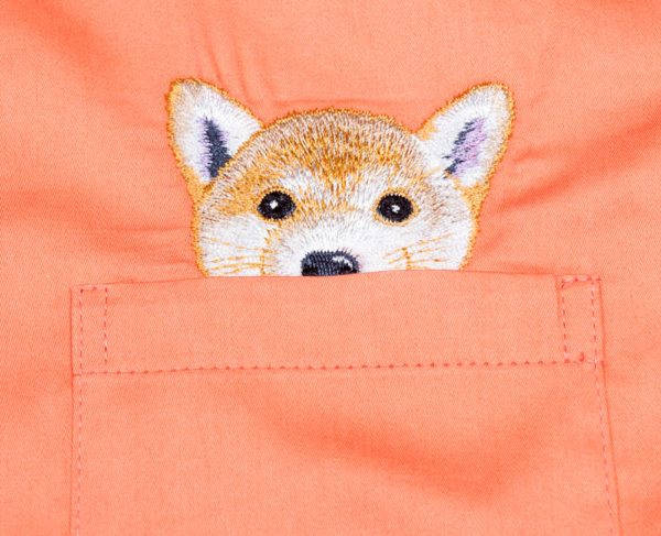 Woof Pup Short Sleeve shirt – embroidery detail