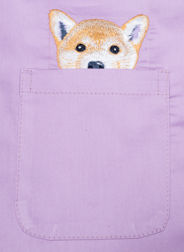 Woof Pup Short Sleeve shirt – Purple pocket detail