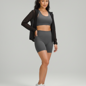 Grey shorts - Coreline tights for women, thigh-length athleisure fit